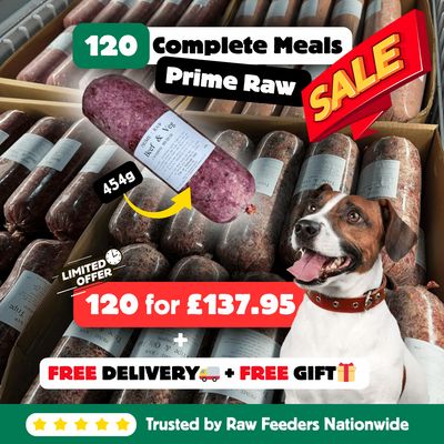 🎁 120 Raw Rolls + Free Treats – Delivered FREE &amp; Frozen Fresh” High-protein | Grain-free | Dog-approved | Limited FB Offer