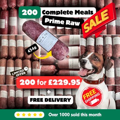 🎁 200 Raw Rolls + Free Treats – Delivered FREE &amp; Frozen Fresh” High-protein | Grain-free | Dog-approved | Limited FB Offer