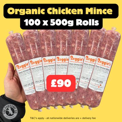 100 x 500g Rolls - Organic Chicken (50kg) 100 x 500g Rolls - Organic Chicken (50kg)