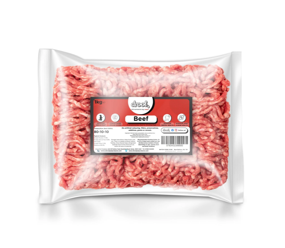 Drool Freeflow Mince - Beef 1kg (re-sealable Bag)