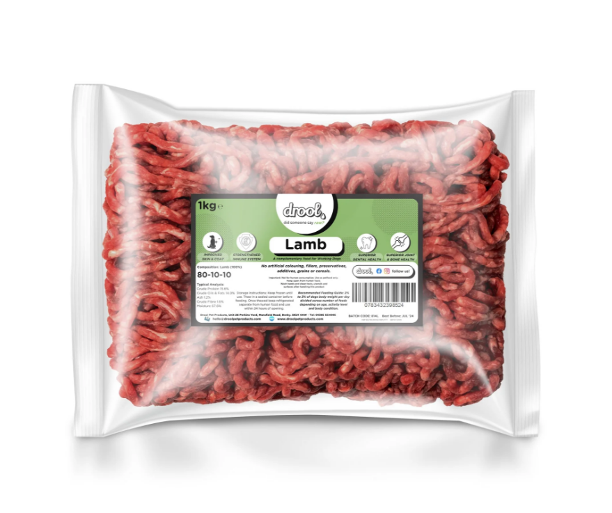 Drool Freeflow Mince - Lamb 1kg (re-sealable Bag)(est due 29th)