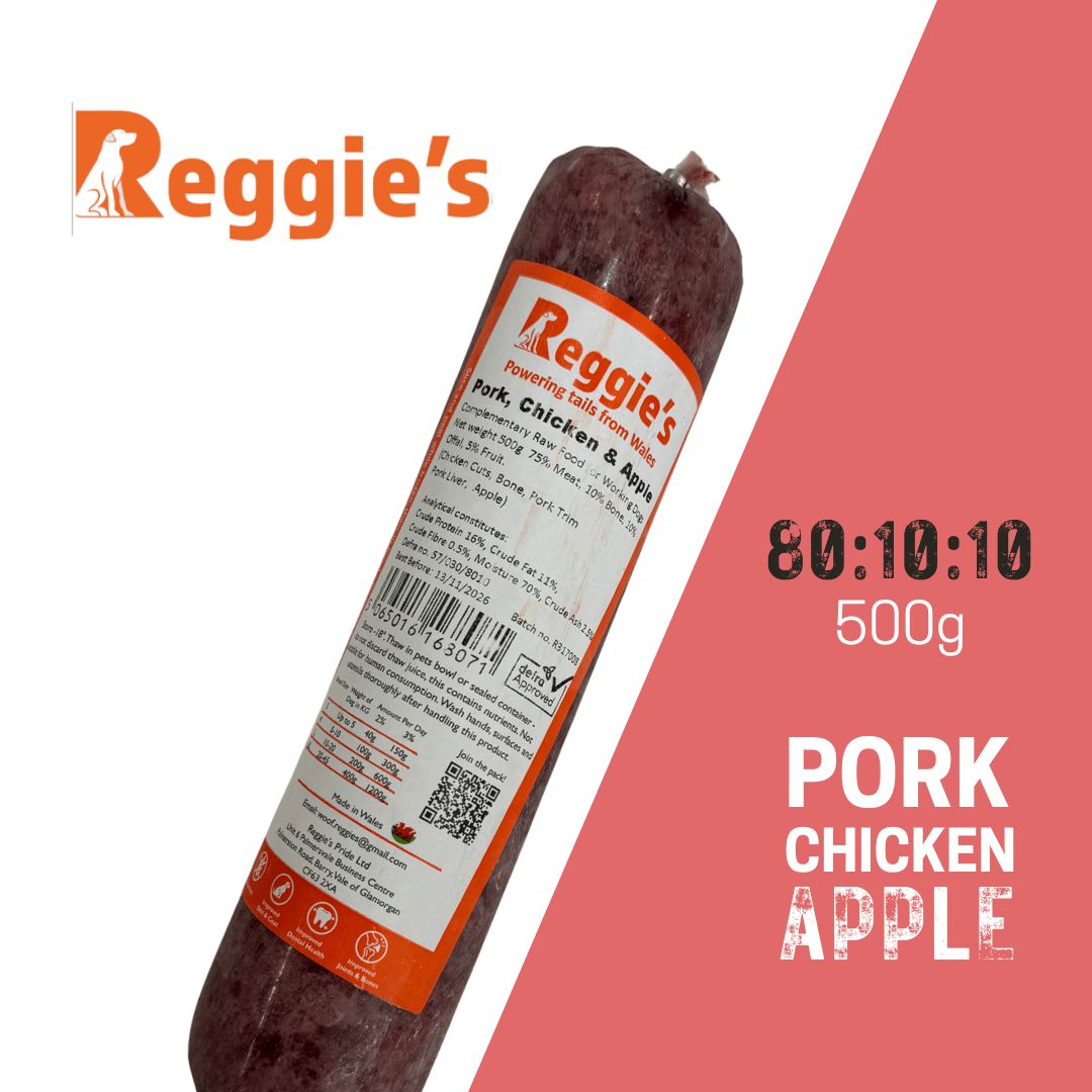 Pork, Chicken &amp; Apple (500g) - Reggies Raw