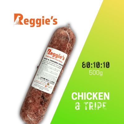 Chicken &amp; Tripe (500g) - Reggies Raw