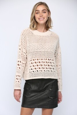 Chenille Knit Crop Sweater