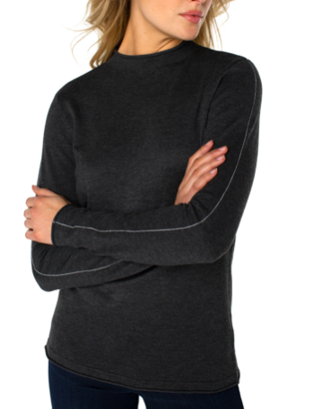Mock Neck Rolled Sweater