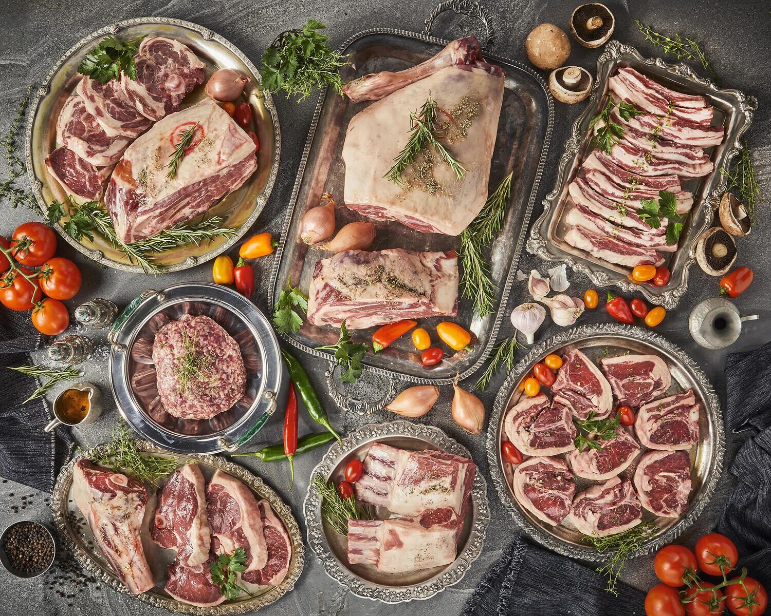 Side of Saltbush reared Wiltshire Horn lamb