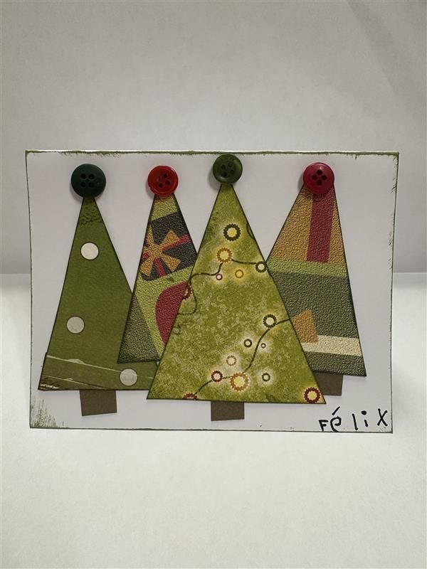 carte sapins boutons