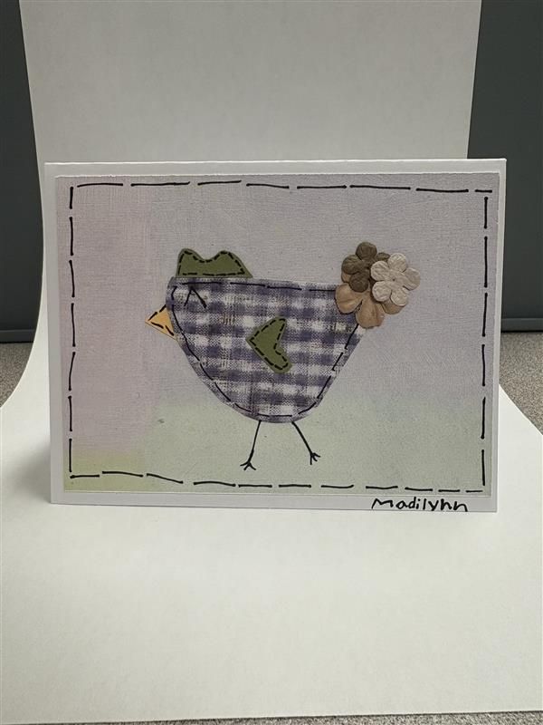 carte poule scrapbooking