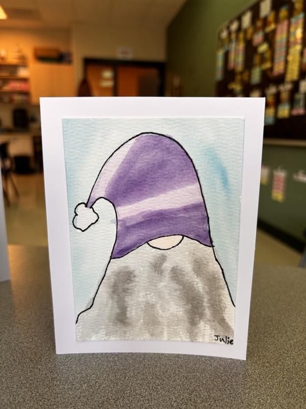 carte aquarelle gnome