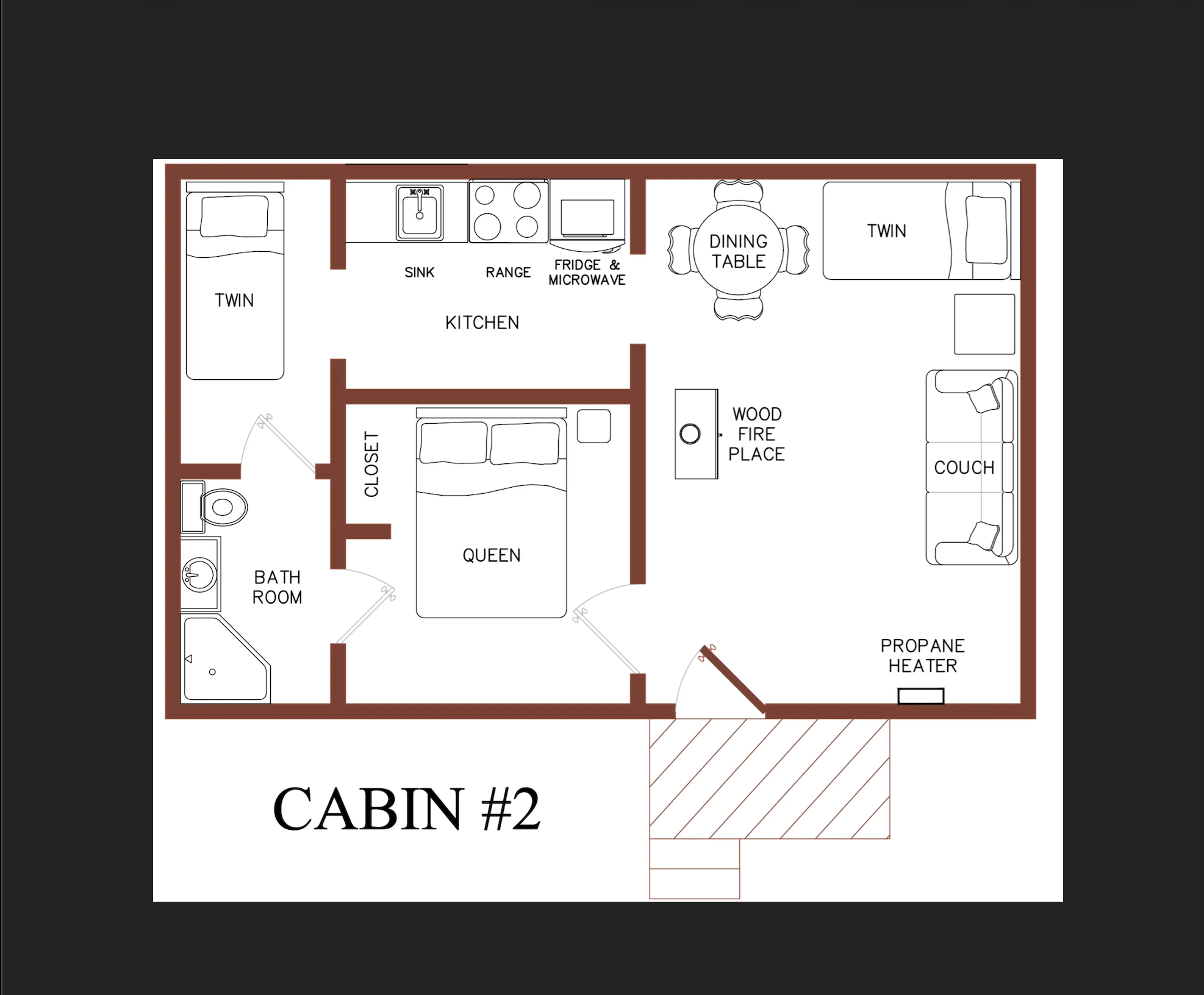 Cabin#2 Bear's Den ($160/night)