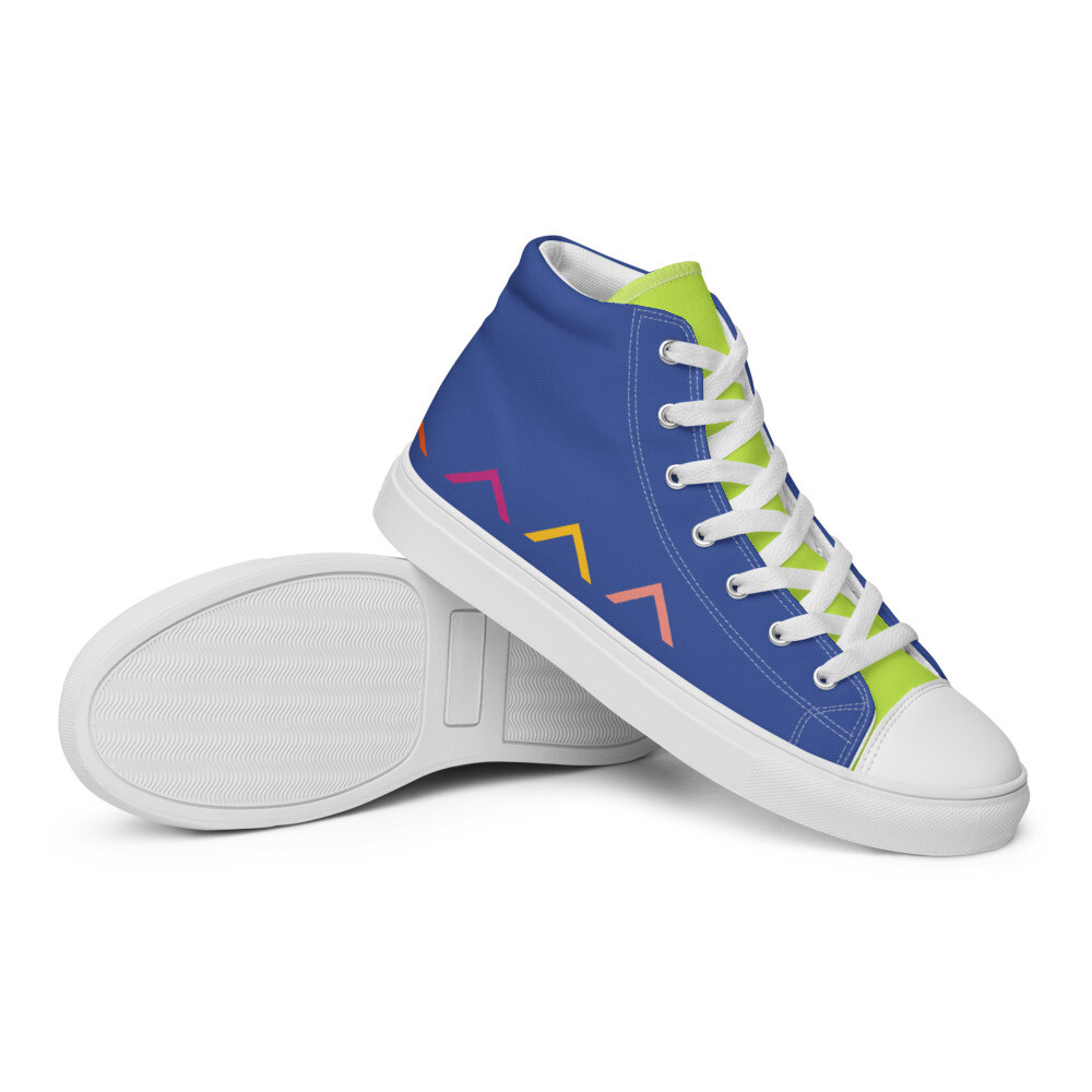 Men’s High Top Canvas Shoes- Lt.Blue Mindro Green