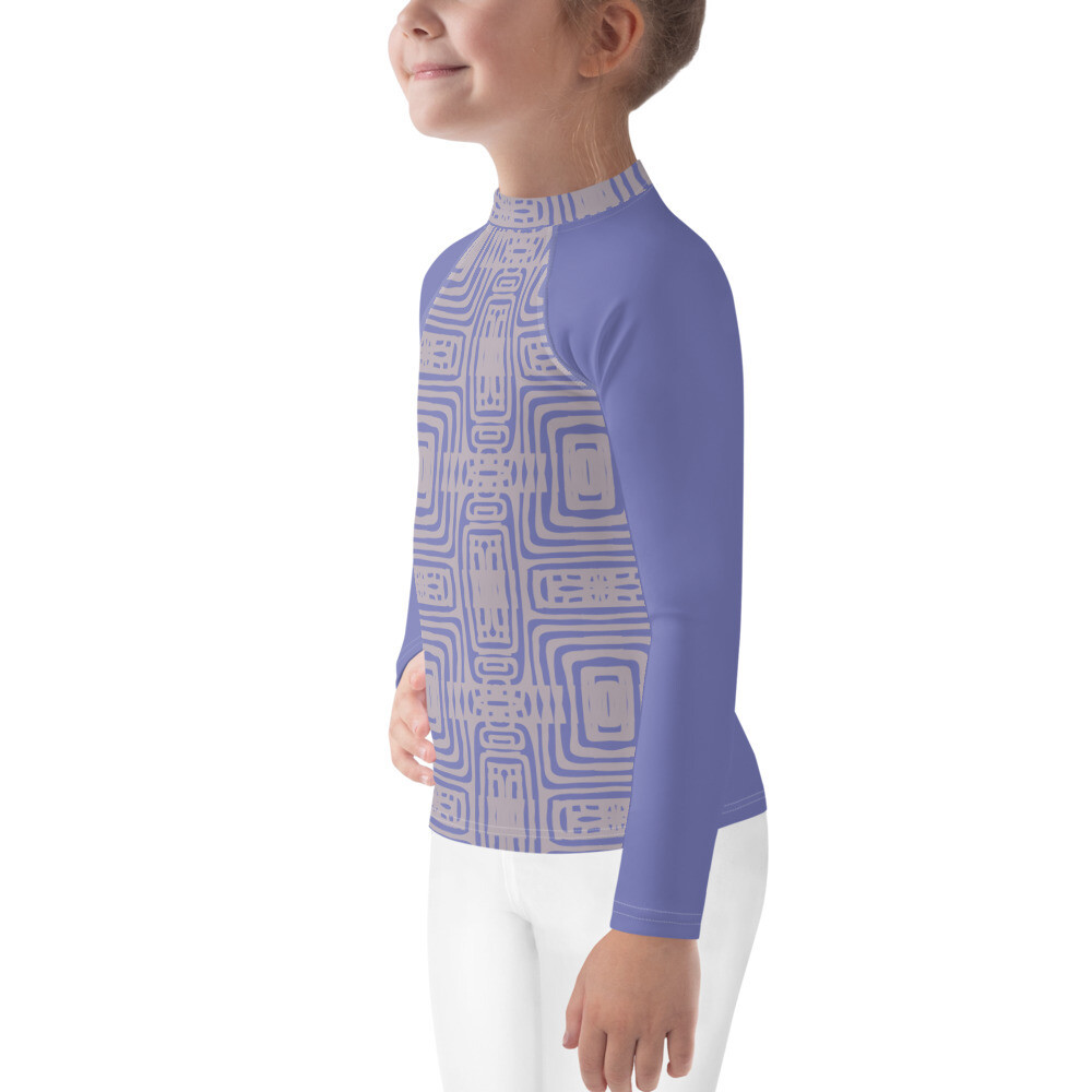 Kids Rash Guard-Lt. Purple Maze 2