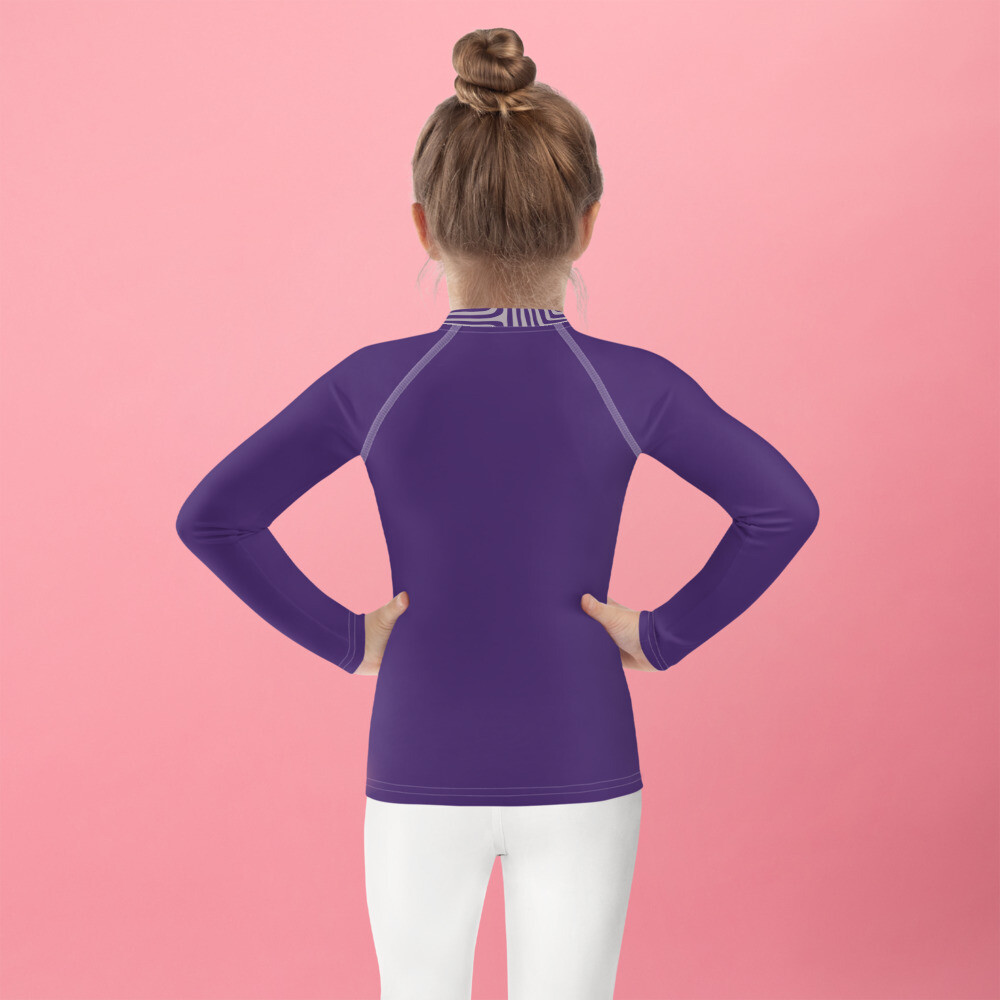 Kids Rash Guard-Purple Maze