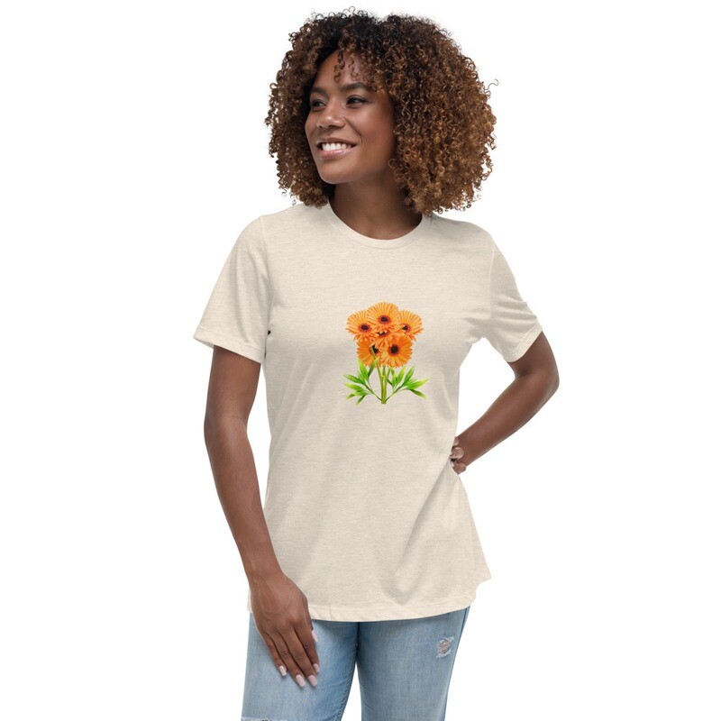 Women&#39;s Relaxed T-Shirt-Flowers