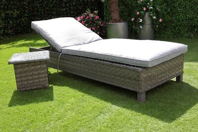 Lauderdale Lounger with Side Table - Dark Grey