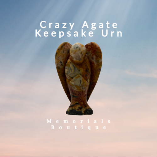 Angel Keepsake Urn- Crazy Agate