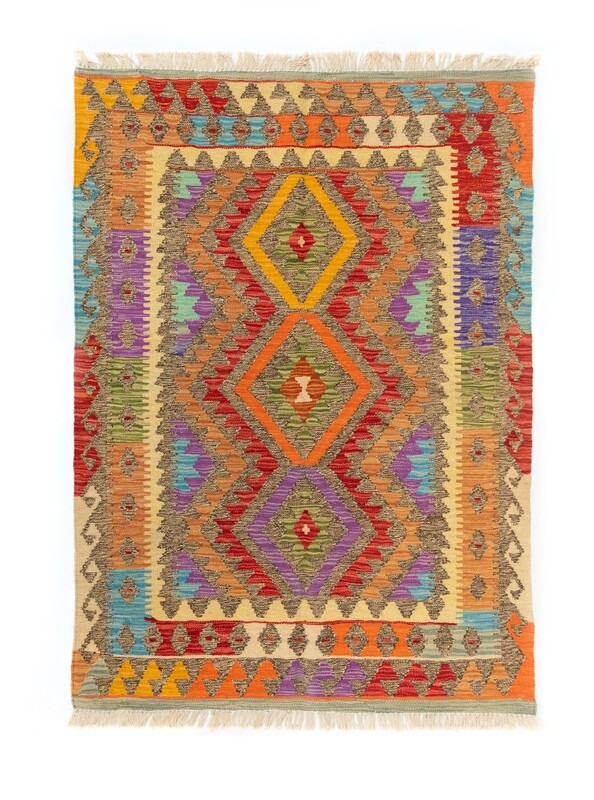 Tappeto Kilim Lana su Lana