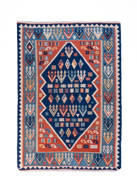 Tappeto Kilim Lana su Lana