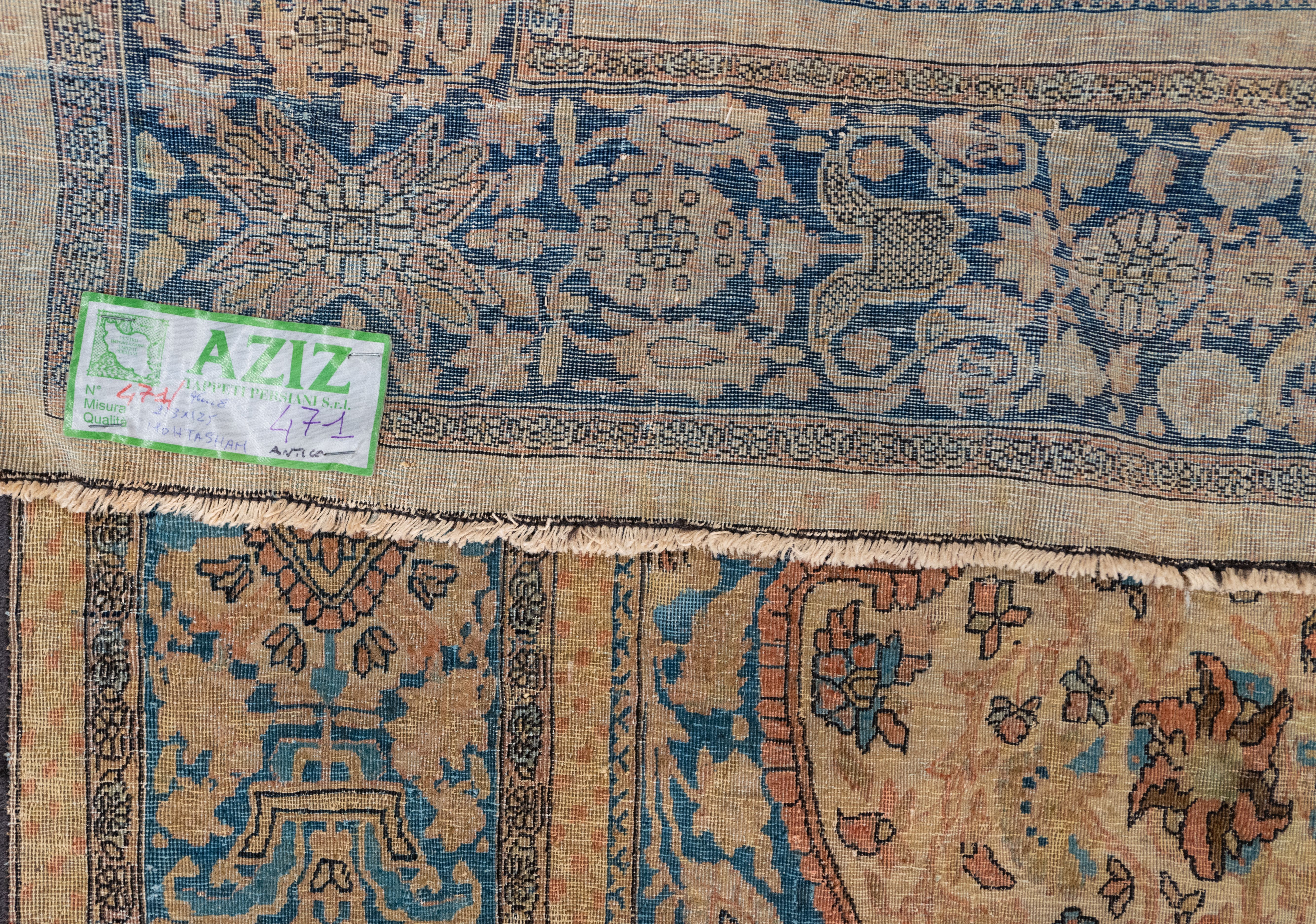 Tappeto Kashan Mohtasham Antico