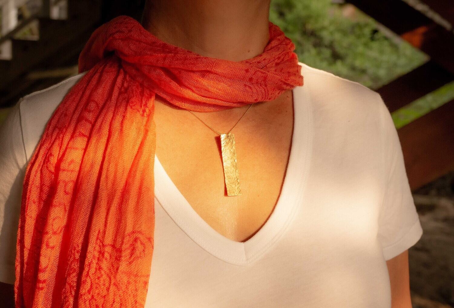 Gold Bar Necklace, Minimalist Gold Necklace