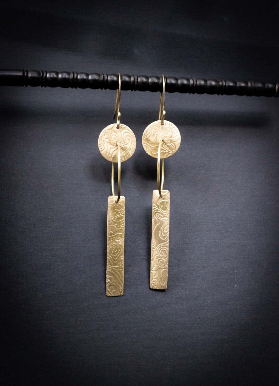 Long Gold Earrings, Geometric Earrings