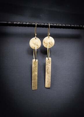 Long Gold Earrings, Geometric Earrings