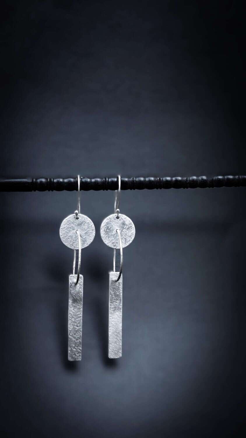 Silver Geometric Earrings, Large Silver Earrings