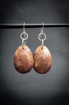 Hammered Copper Earrings