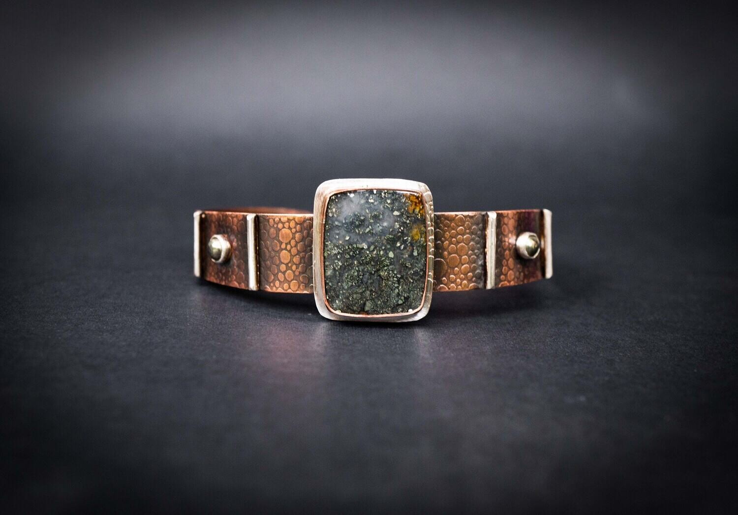 Copper Cuff Bracelet | Marcasite Bracelet | Pyrite Bracelet