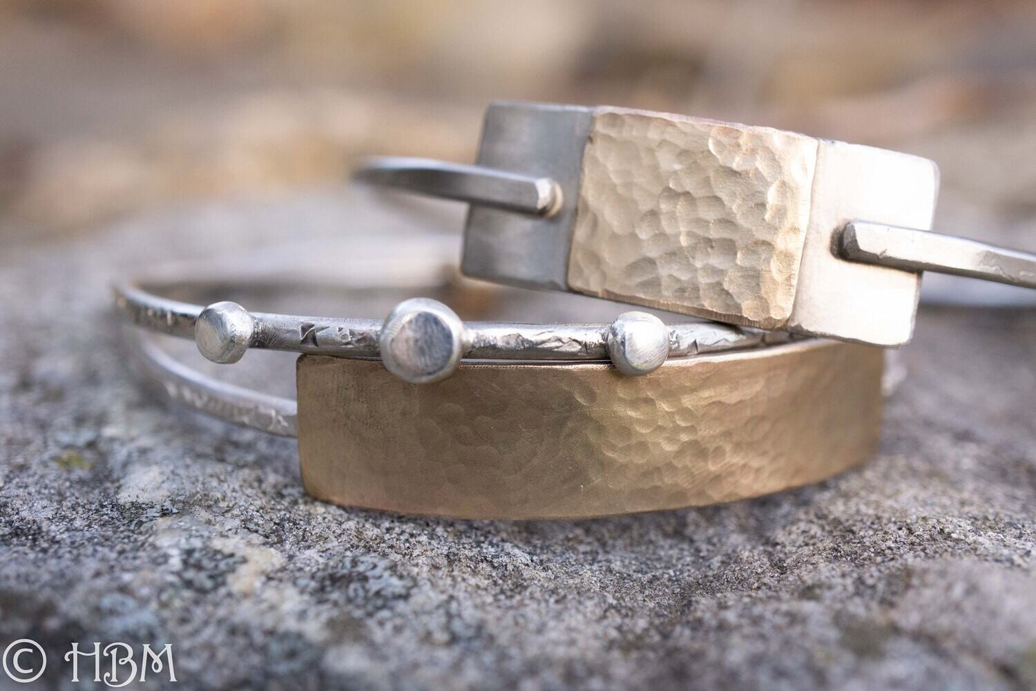 Mixed Metal Bangle, Stacking Bracelet, Brass Bangles