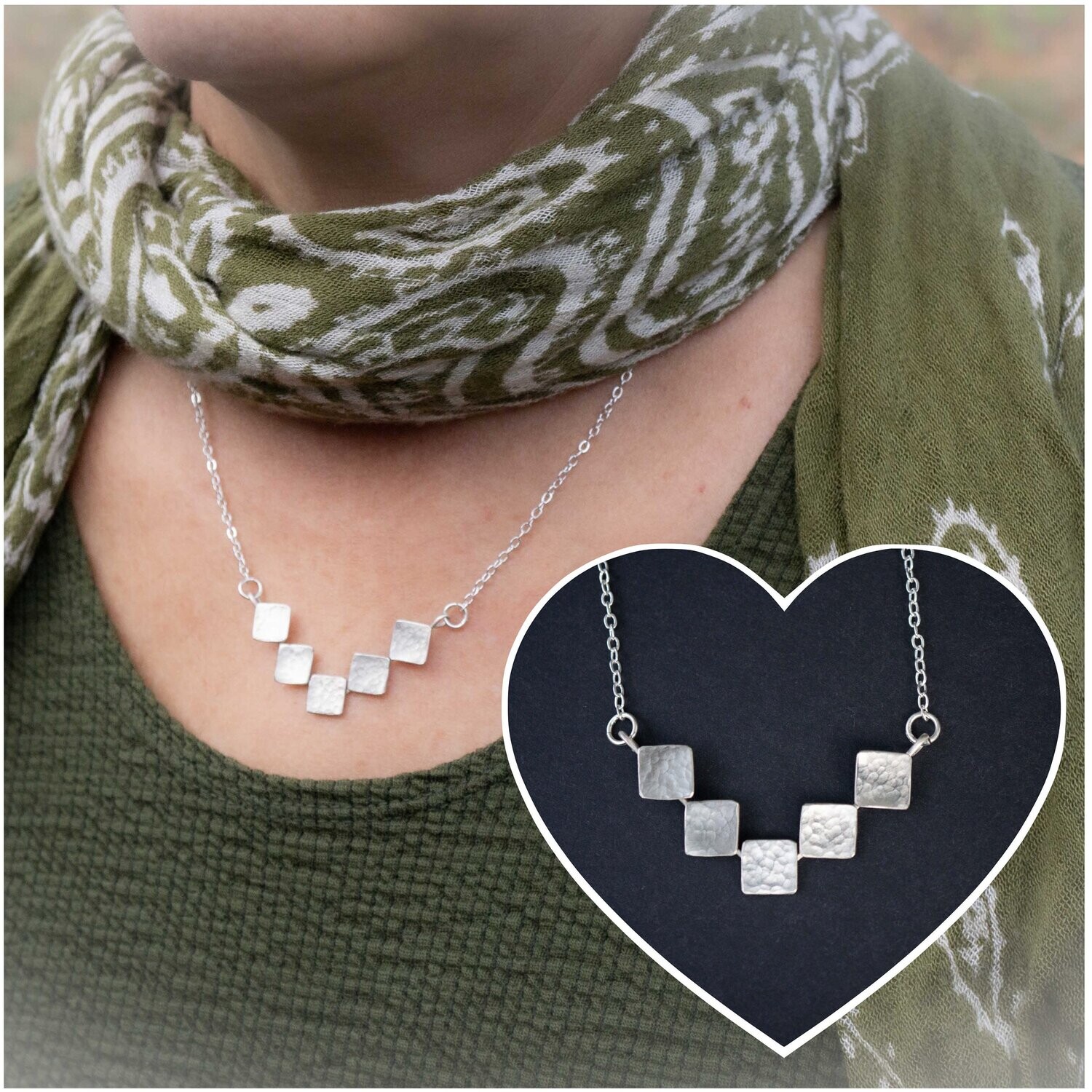 Geometric Necklace in Sterling Silver