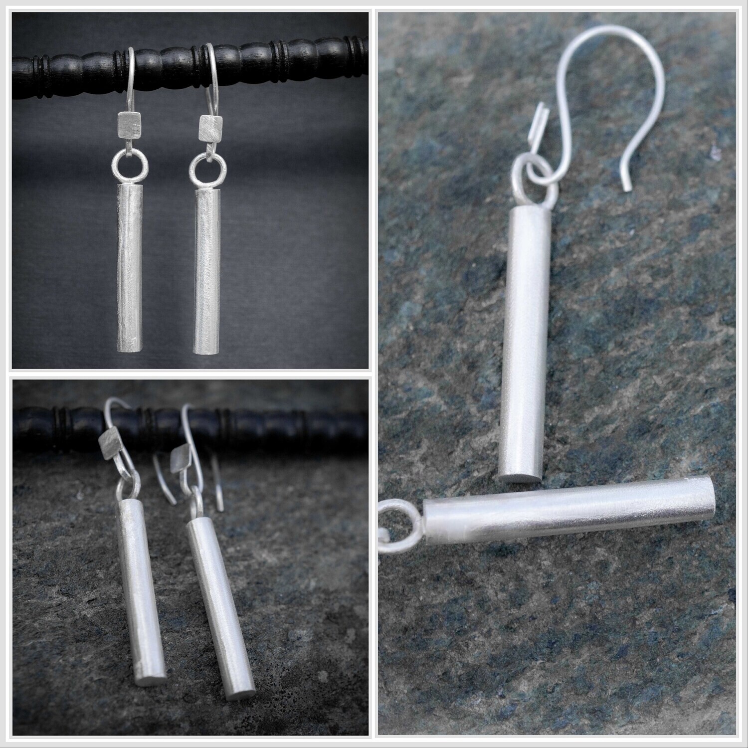 Solid Silver Bar Earrings, Everyday Earrings