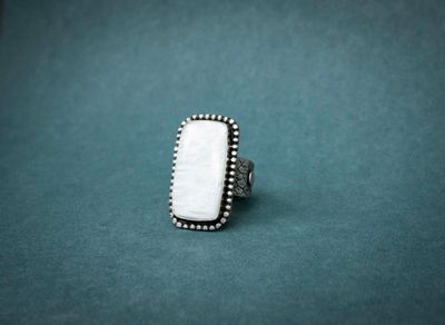 White Gemstone Statement Ring