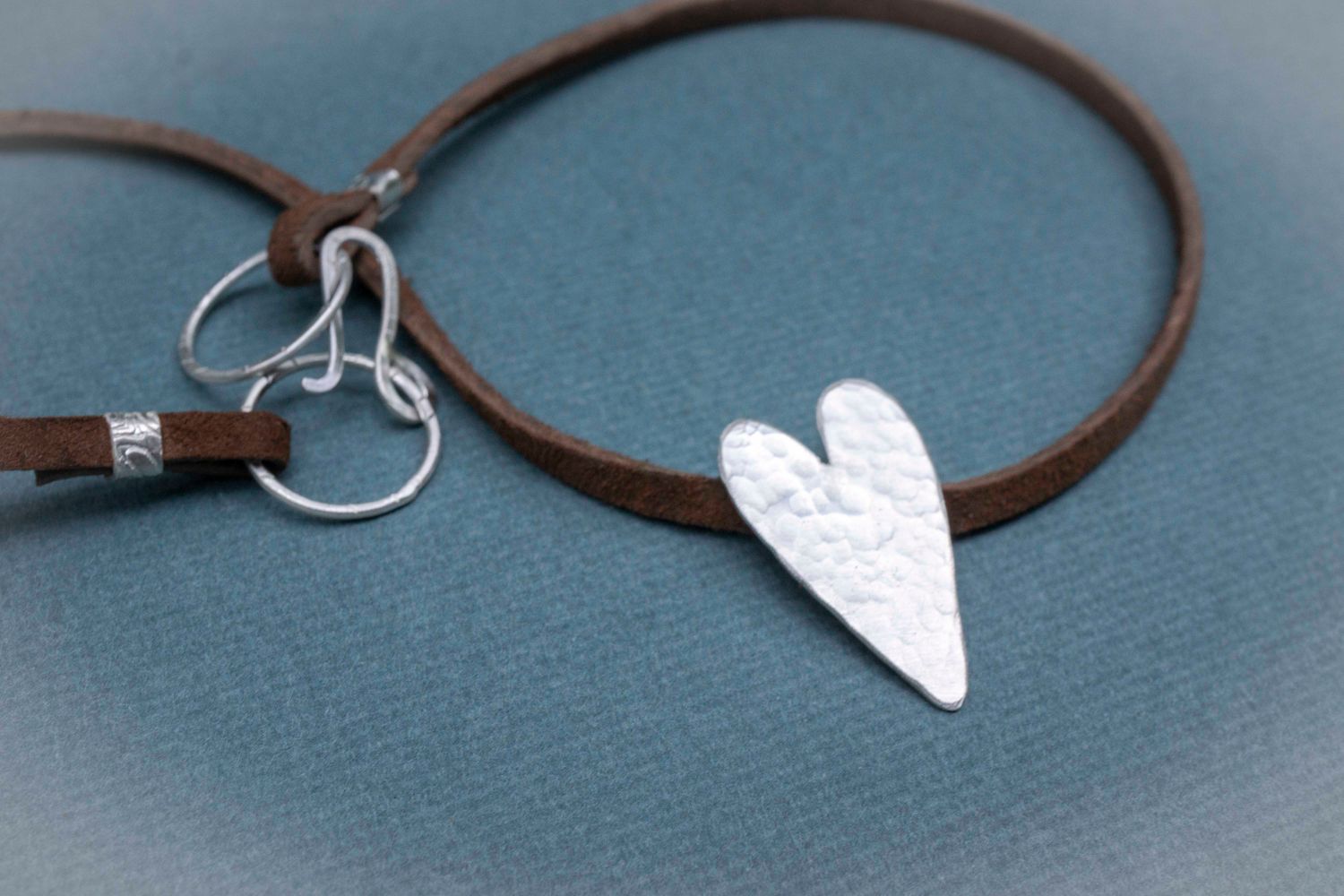 Silver Heart Choker Necklace