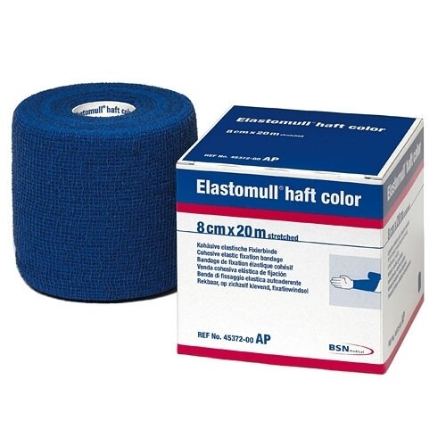 Benda coesiva elastomull haft cm 8 x 4 mt blu