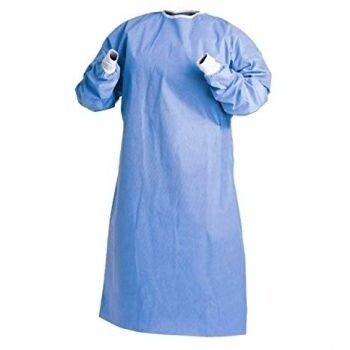 Camice di protezione tnt azzurro con polsini in maglia elastica en 13795-1:2019 93/42/eec