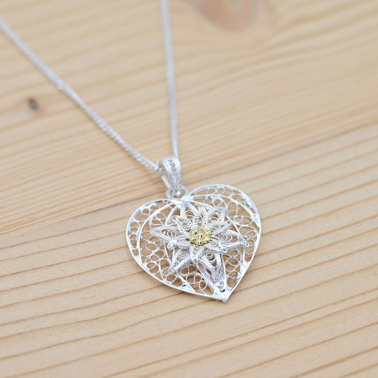 Collana Stella Alpina - Cuore Grande