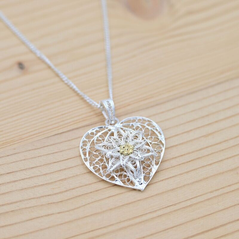 Collana Stella Alpina - Cuore Grande