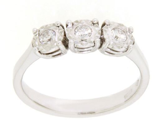 Clesi Gioielli Linea Riflessi Anello trilogy con Diamanti 0.18 ct