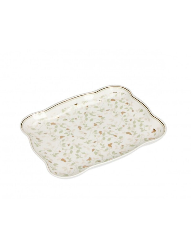 BRANDANI VASSOIETTO ALI DORATE PORCELLANA