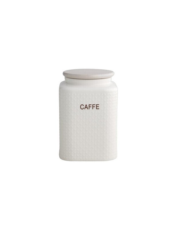 BRANDANI BARATTOLO CAFFè PORCELLANA BIANCA E TAPPO BAMBOO NATURALE