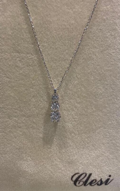 Clesi Gioielli linea Riflessi collana Trilogy Diamanti ct. 0,19