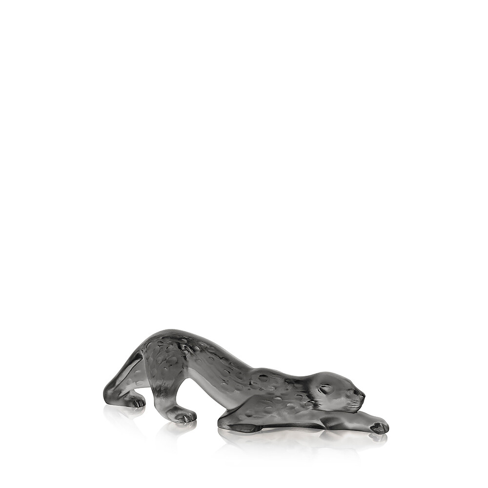 Lalique Zeila Panther Sculpture Small Grey Crystal