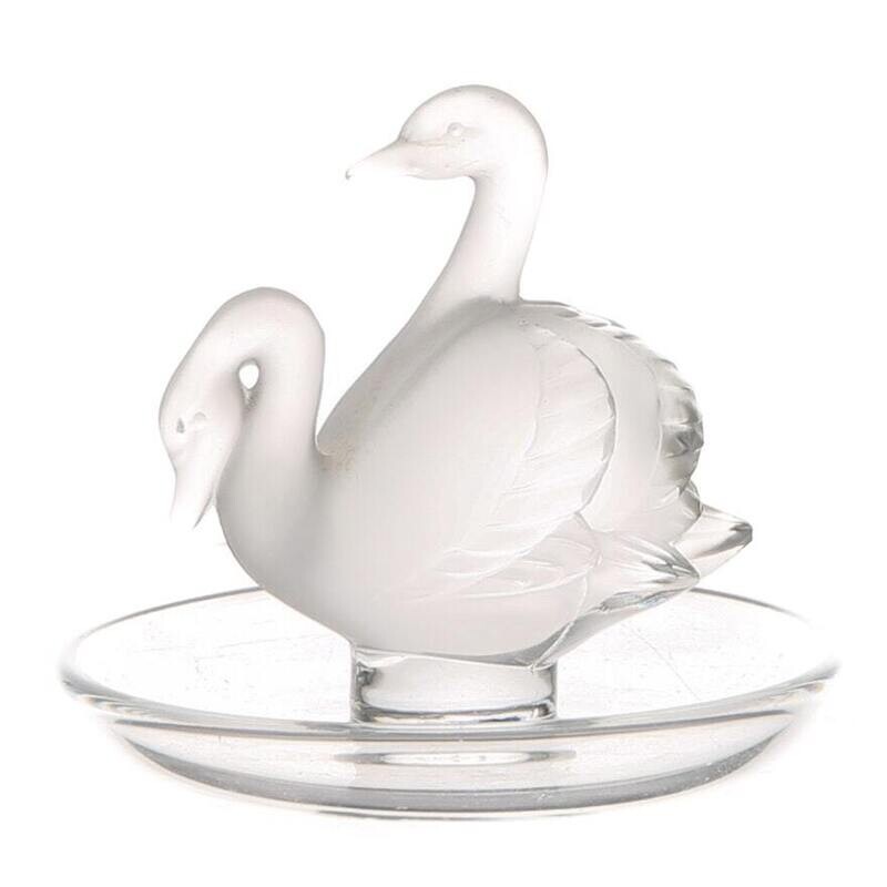 Lalique Posacenere Pair of Swans Pin Tray Lalique Posacenere Pair of Swans Pin Tray