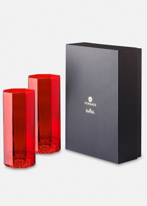 VERSACE SET 2 BICCHIERI LONGDRINK MEDUSA LUMIÈRE RED VERSACE SET 2 BICCHIERI LONGDRINK MEDUSA LUMIÈRE RED