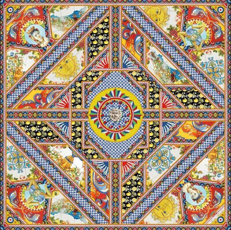 Lamart Palais Royal Boutique Foulard in Pura Seta Decoro Santa Rosalia