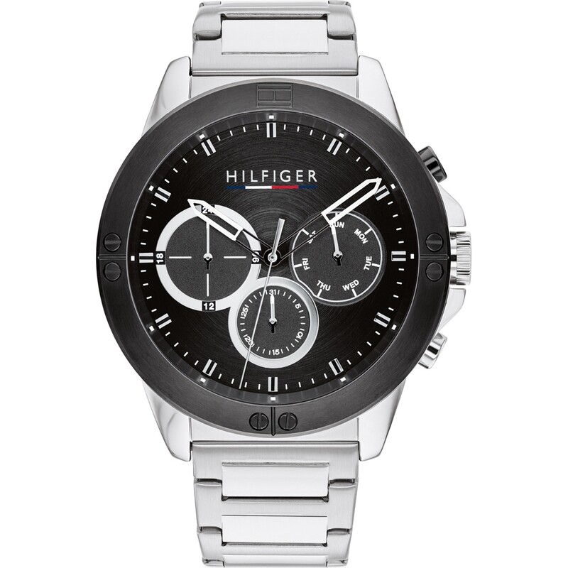 TOMMY HILFIGER OROLOGIO HARLEY MULTIFUNZIONE 46mm BLACK CON BRC SILVER