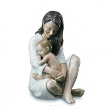 Royal Copenhagen Statuina Mamma con bimbo che dorme