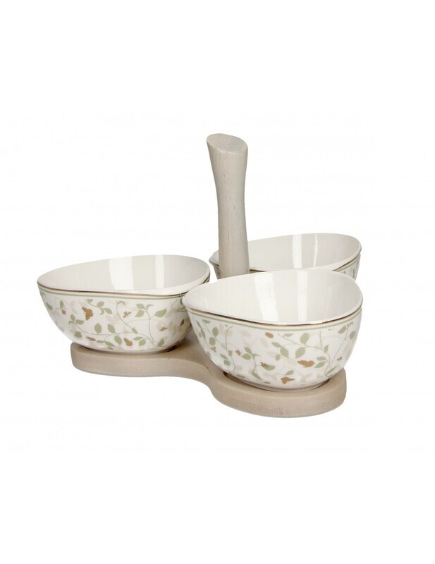 BRANDANI  ANTIPASTIERA ALI DORATE SET 3 PZ PORCELLANA