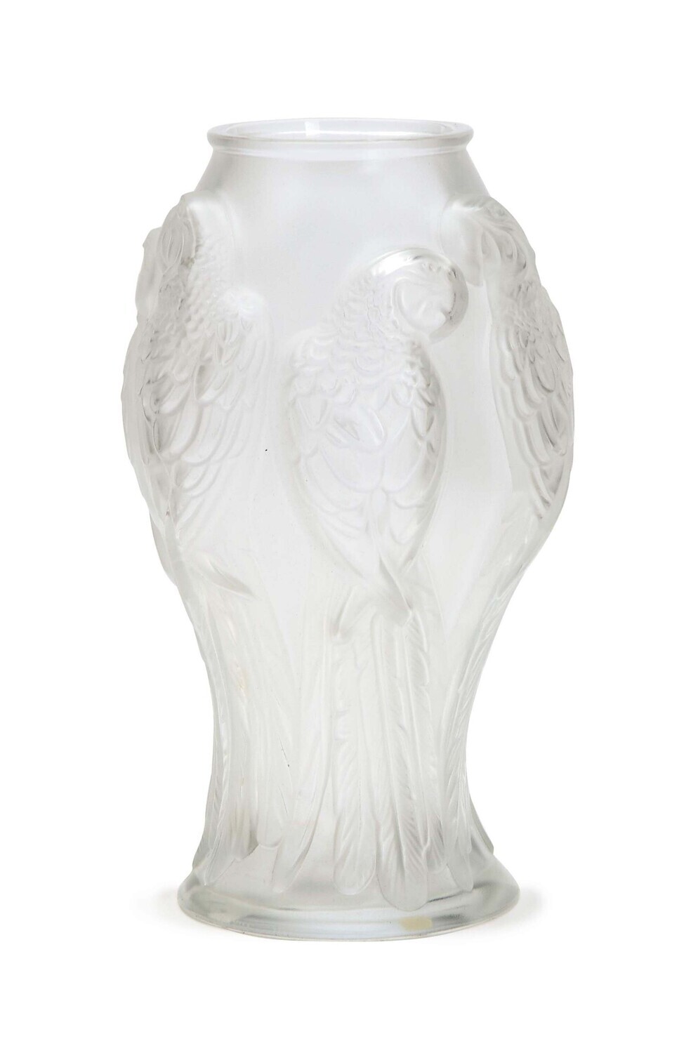 Lalique Vaso Parrots Clear